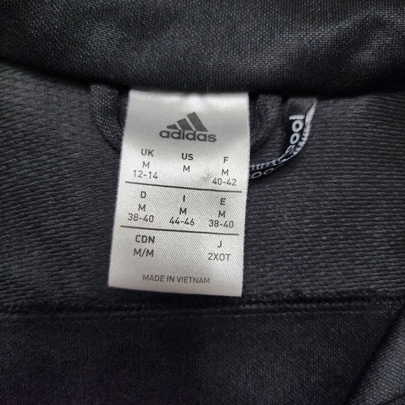 Adidas Black Track Jacket with White Stripes - Picture 4 of 8